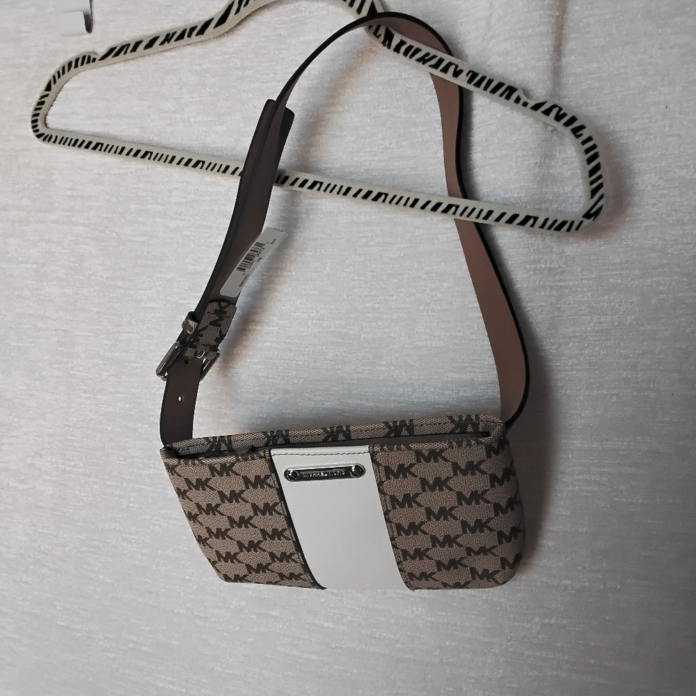 MICHAEL KORS BELT BAG Brown Tan Metallic Hardware Size S/M - Picture 3 of 6